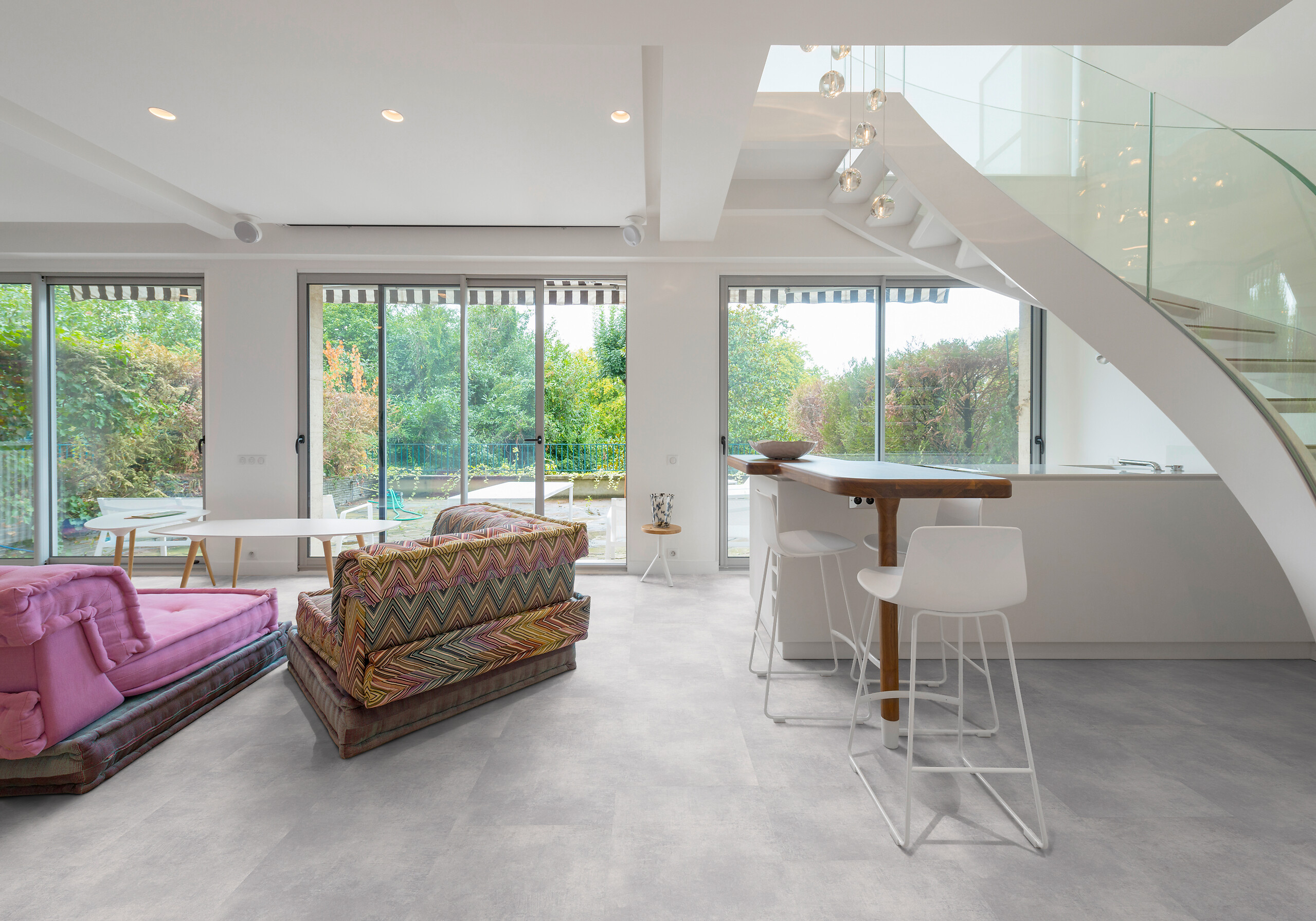 Click-Vinylboden Beton grau ca. 2,45 m² im Paket  B/L: ca. 45x90,7 cm pro Paket