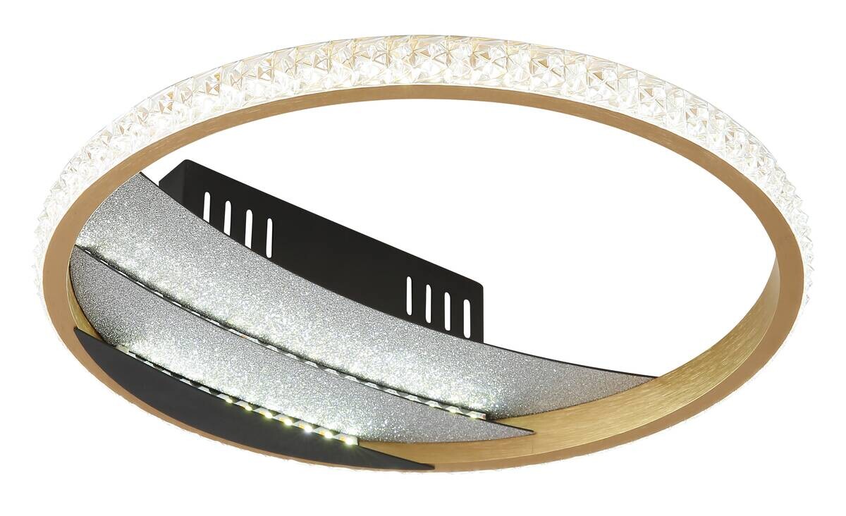 GLOBO Deckenleuchte klar schwarz gold Aluminium Metall Kunststoff H/D: ca. 6x29,5 cm 1 Brennstellen