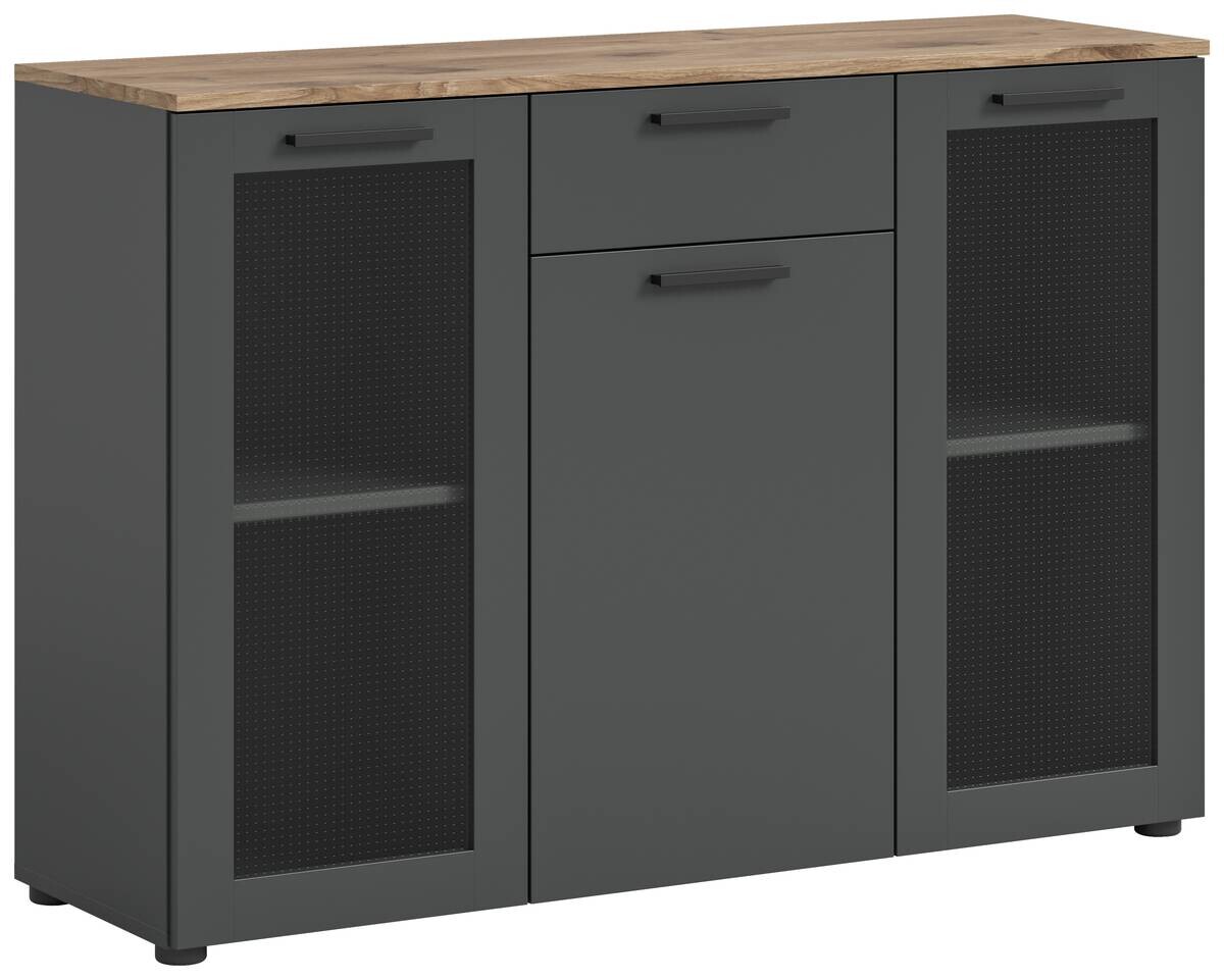 Sideboard Niklas anthrazit Eiche Nox Oak Nachbildung B/H/T: ca. 120x84x35 cm Sideboard Niklas anthrazit Eiche Nox Oak Nachbildung B/H/T: ca. 120x84x35 cm