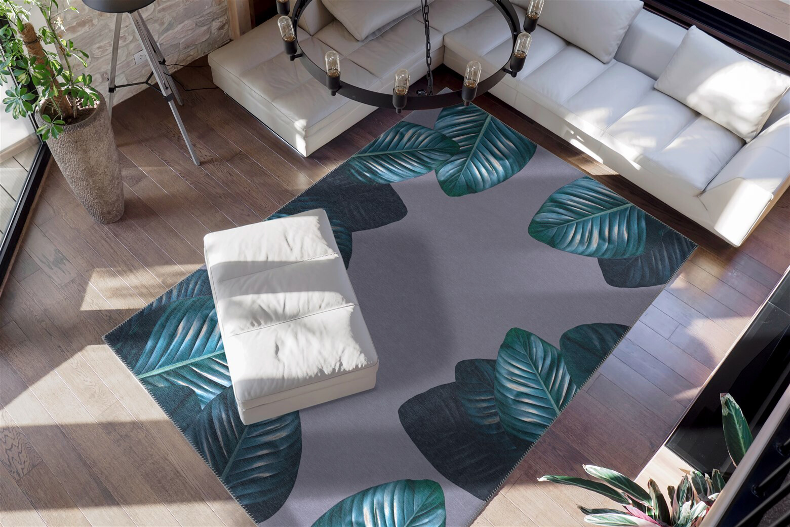 Kenda Sand Flachgewebeteppich Tropical 125 schwarz B/L: ca. 130x190 cm