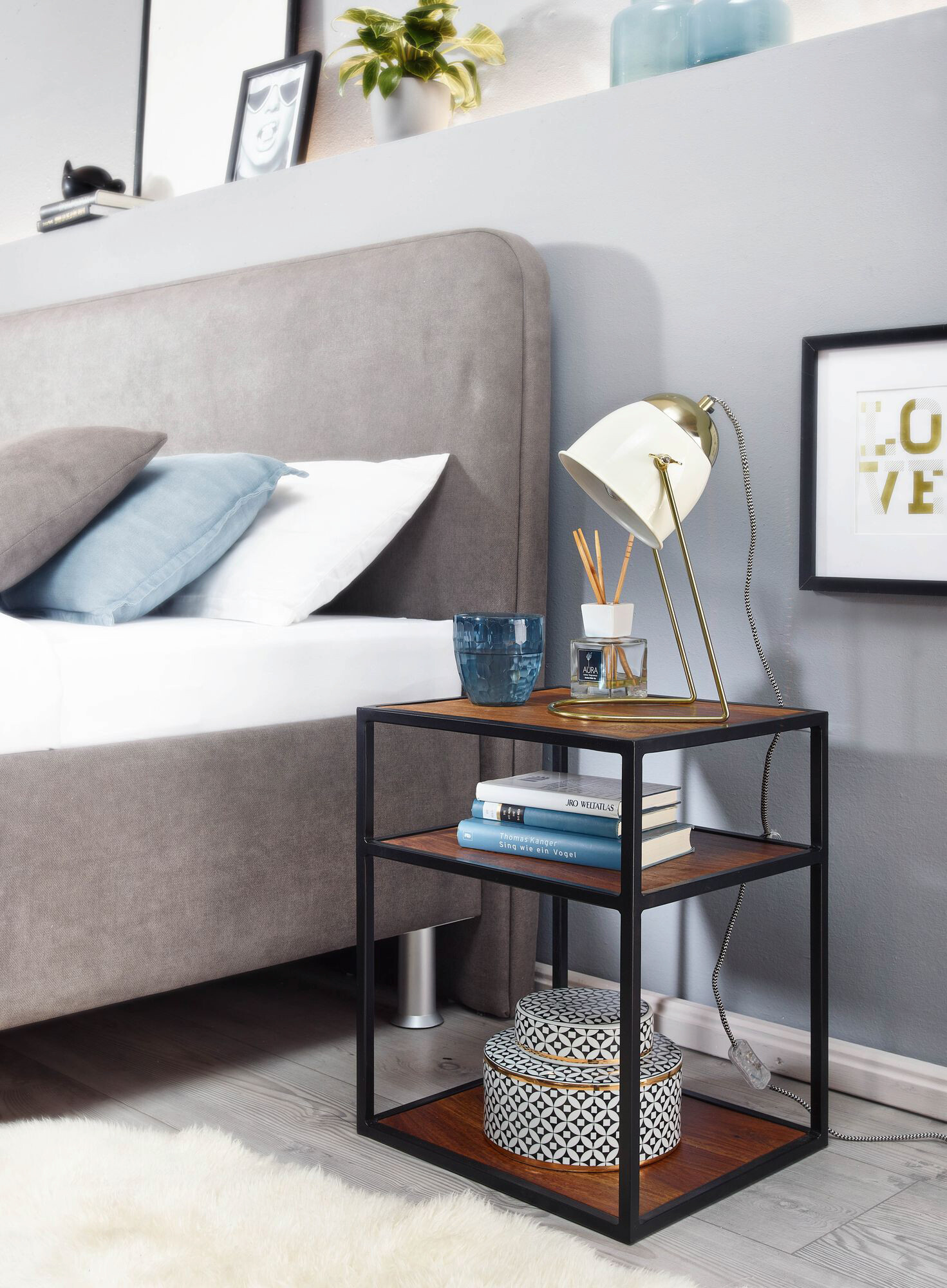 Nachtkonsole braun B/H/T: ca. 35x50x40 cm