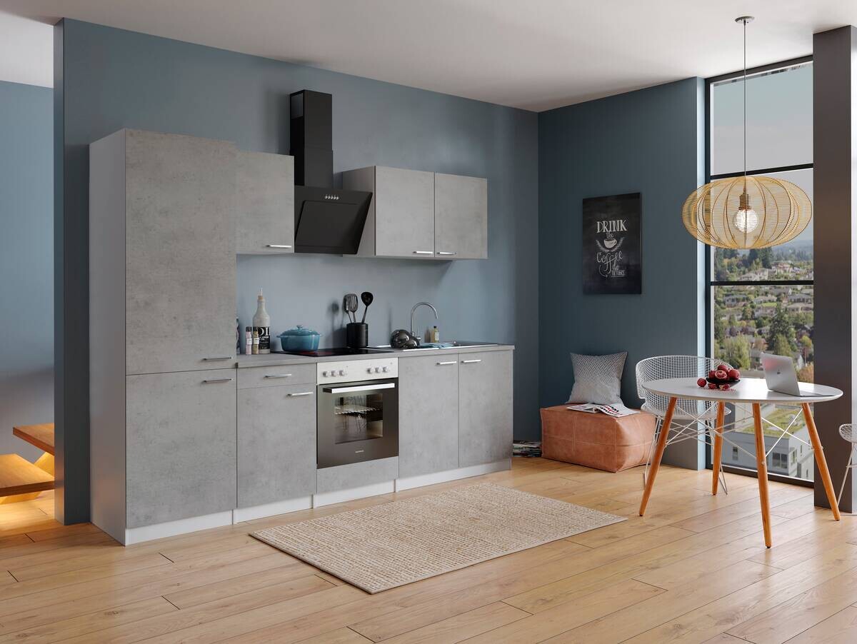 Respekta Küchenblock Malia Beton Optik B/H/T: ca. 270x200x60 cm