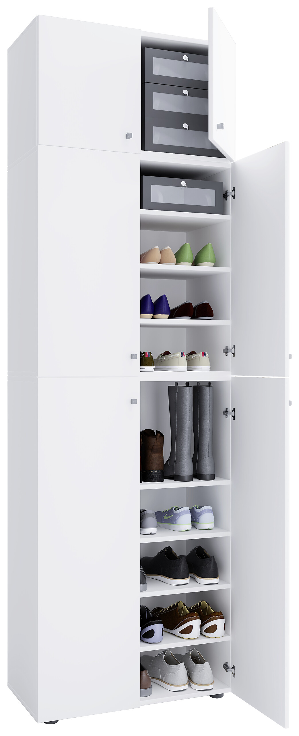 Schuhschrank Lona weiß B/H/T: ca. 70x223x39 cm