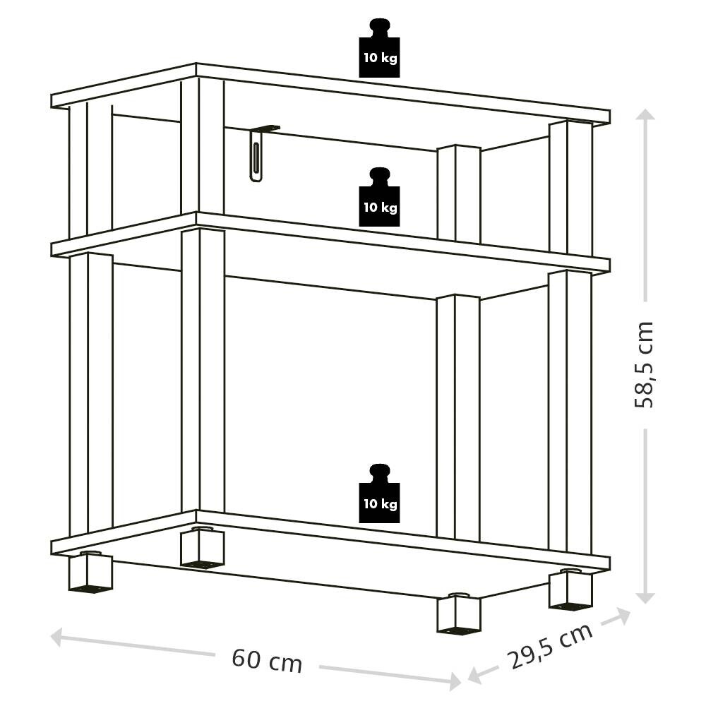 Kesper Regal grau Spanplatte B/H/L: ca. 29,5x58,5x60 cm