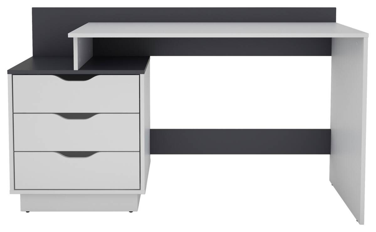 Schreibtisch BELFAST weiß anthrazit B/H/T: ca. 138x83,5x51,5 cm
