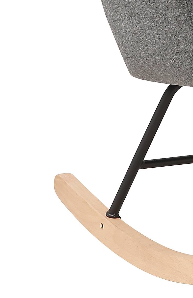 byLIVING Schaukelstuhl RICHIE grau schwarz natur Webstoff Metall Buche B/H/T: ca. 72x92x92 cm