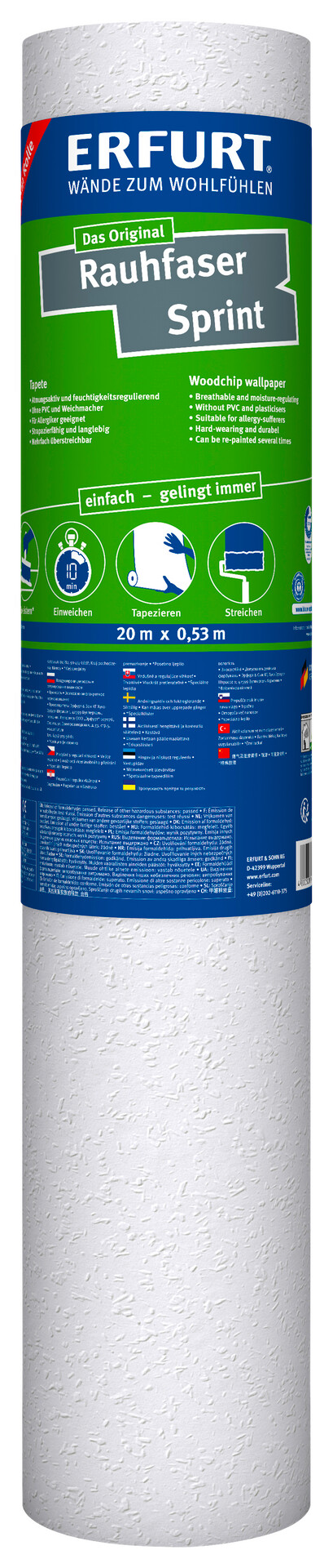 Erfurt Rauhfaser Sprint weiß B/L: ca. 53x2000 cm strukturiert