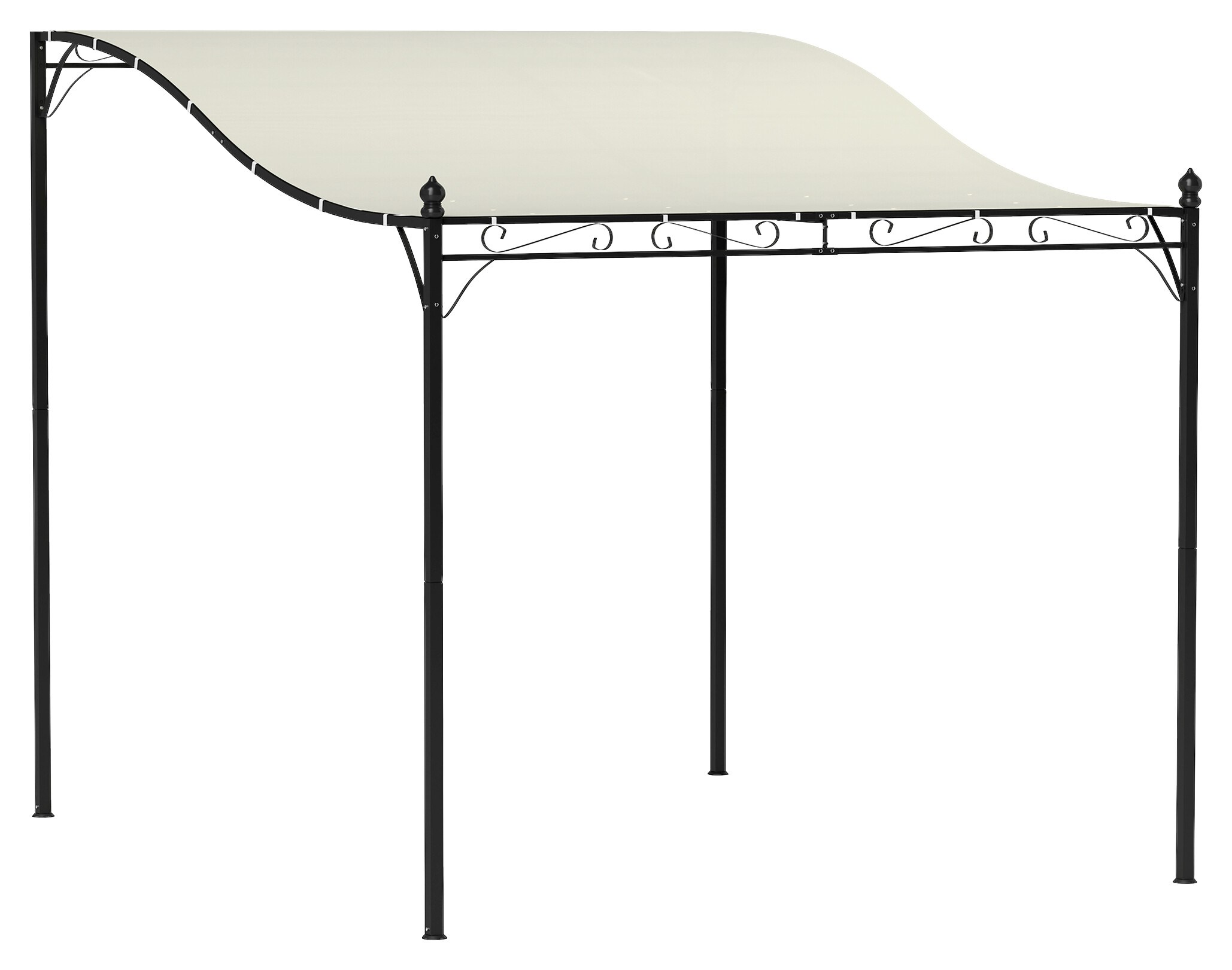 Outsunny Anbaupavillon cremeweiß Metall B/H/L: ca. 298x250x248 cm