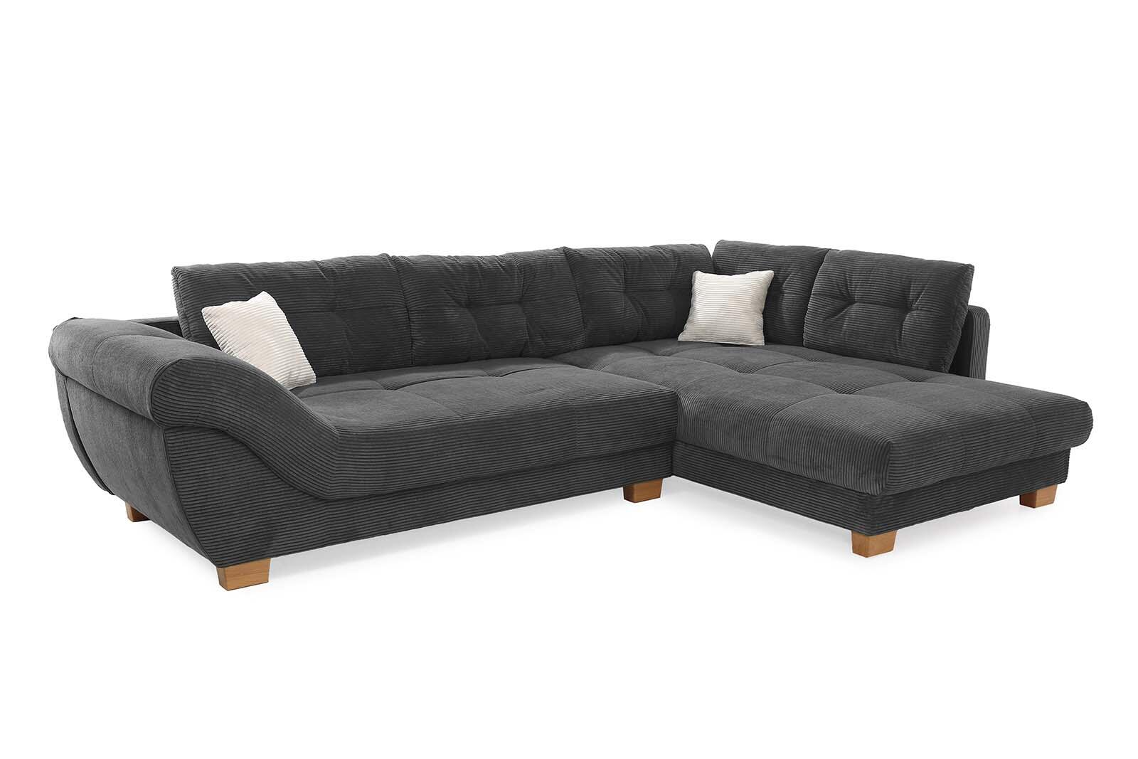 Ecksofa grau Microfaser B/H/T: ca. 346x90x221 cm