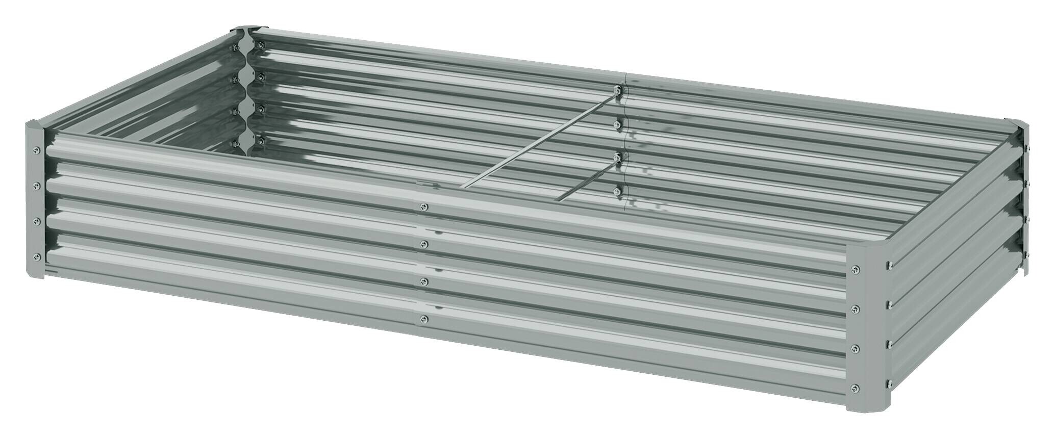 Outsunny Hochbeet silber Stahl B/H/L: ca. 90x30x180 cm