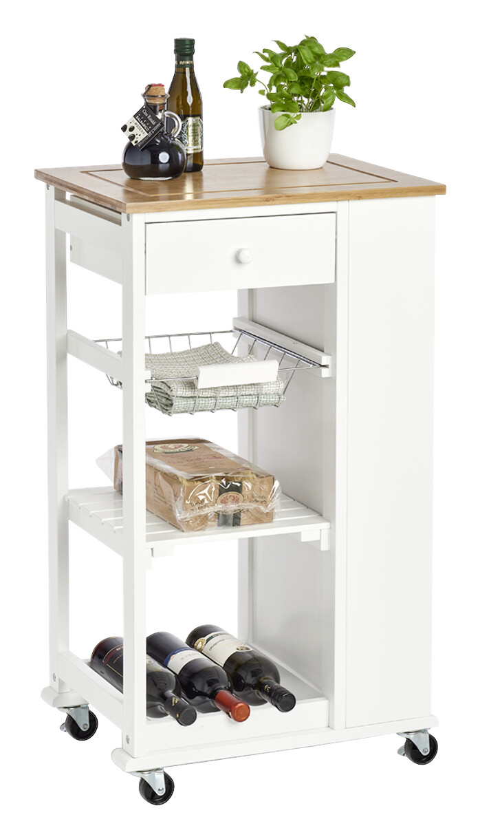 Zeller Küchenrollwagen weiß MDF B/H/L: ca. 50x86,5x37 cm