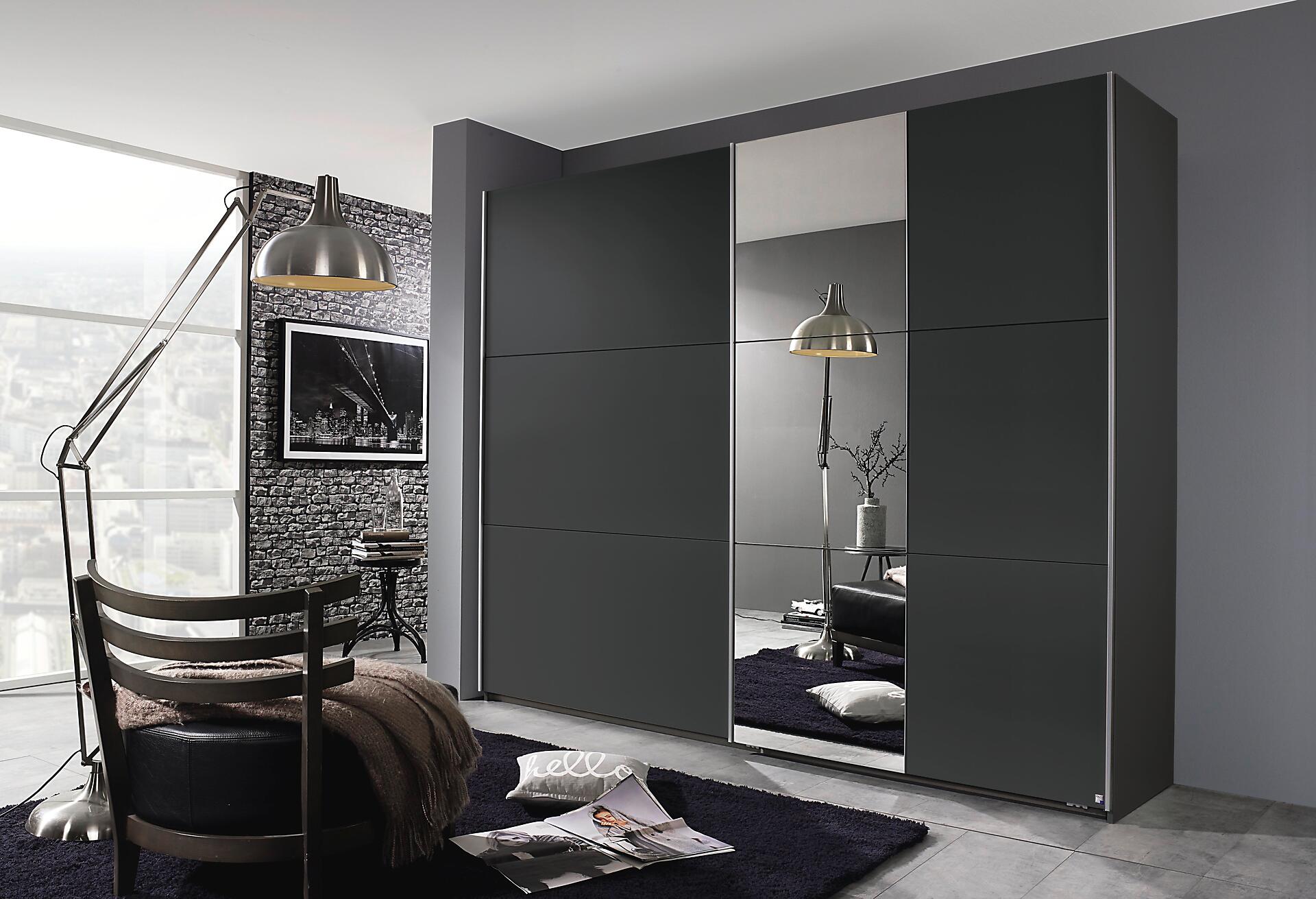 Schwebetürenschrank Kronach grau B/H/T: ca. 261x210x59 cm