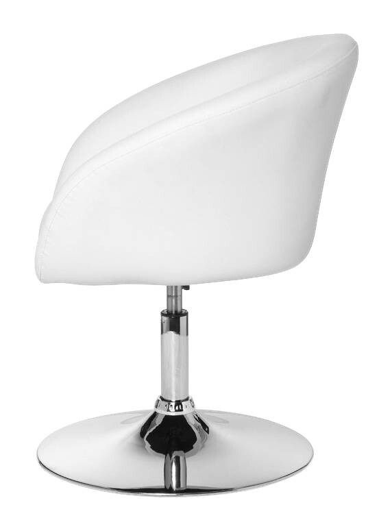 Drehstuhl weiß Chrom Kunstleder Metall