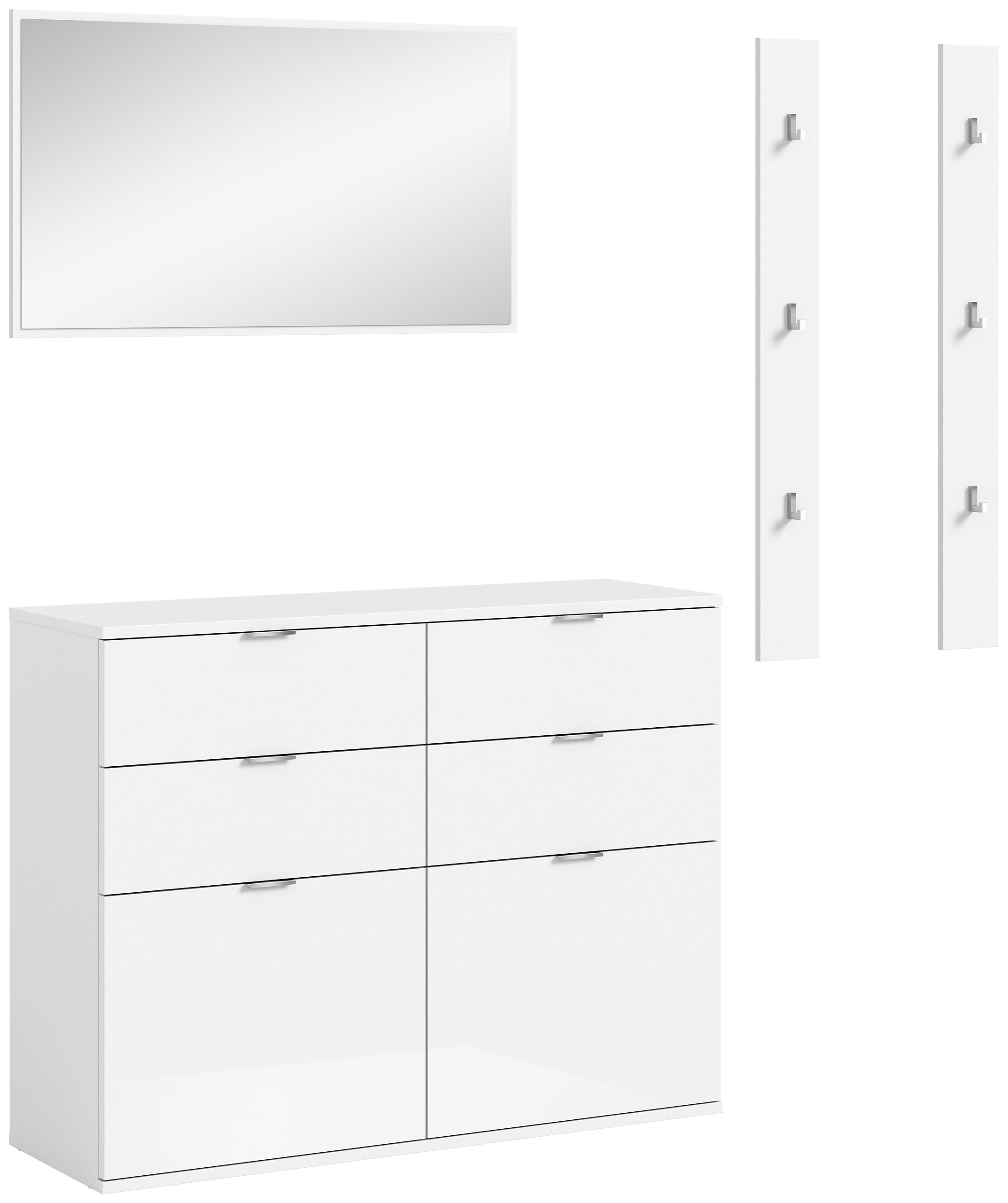 Garderobe Projekt X weiß weiß Hochglanz B/H/T: ca. 171x191x37 cm