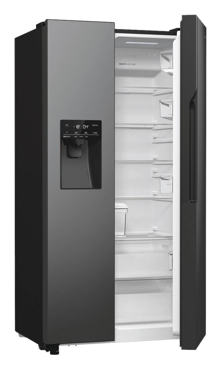 Gorenje Side-by-Side NRR9ESBXL Ice Crushed schwarz B/H/T: ca. 92x179x70 cm