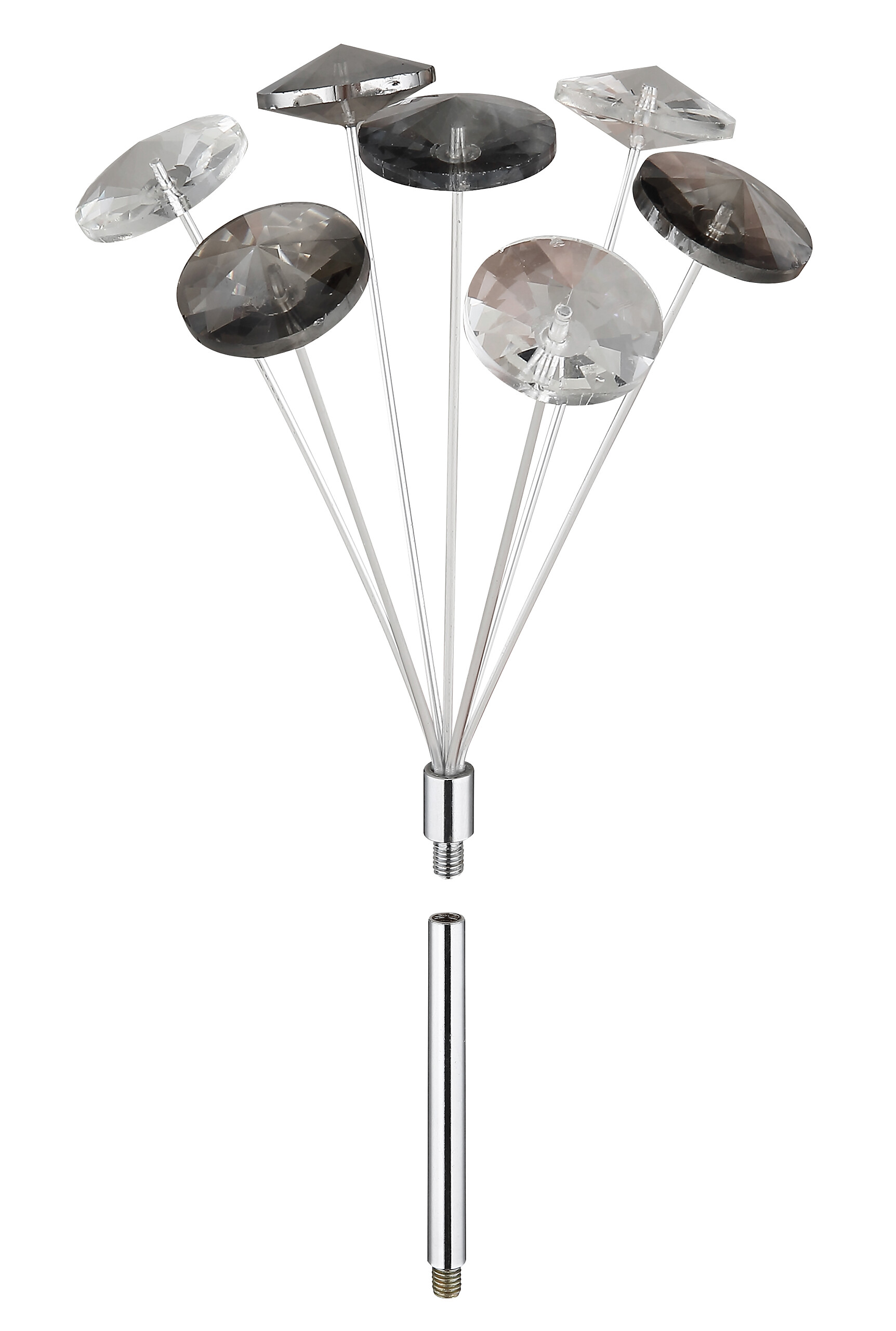 GLOBO LED-Deckenleuchte Rauch Chrom Metall H/D: ca. 25x45 cm 4 Brennstellen