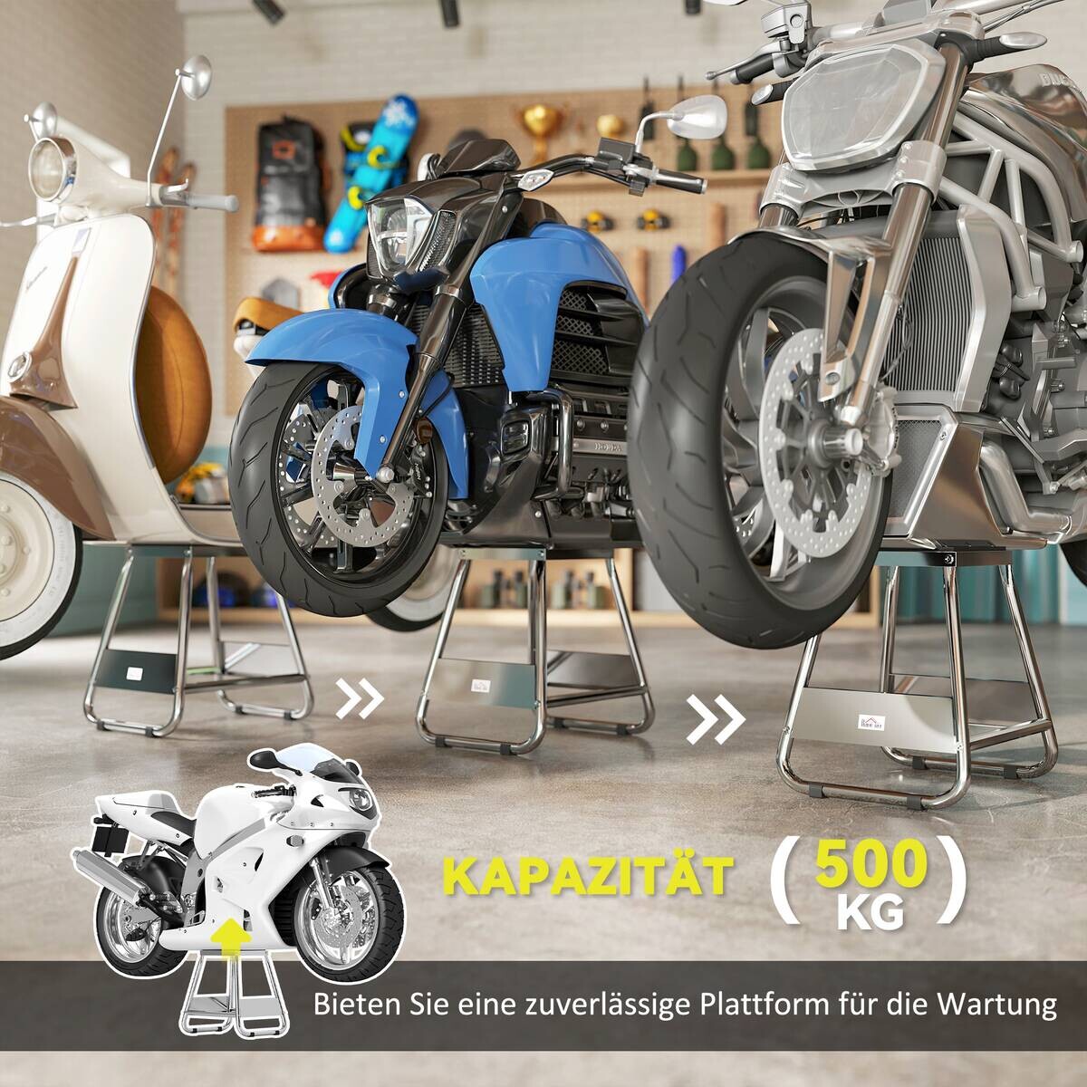 HOMCOM Motorradständer B/H/L: ca. 36x40,5x40 cm