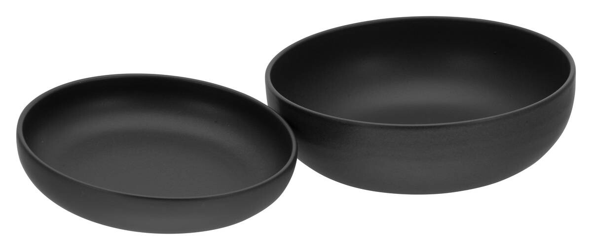 CreaTable Salatschalenset Uno Black schwarz Steinzeug 2 tlg.