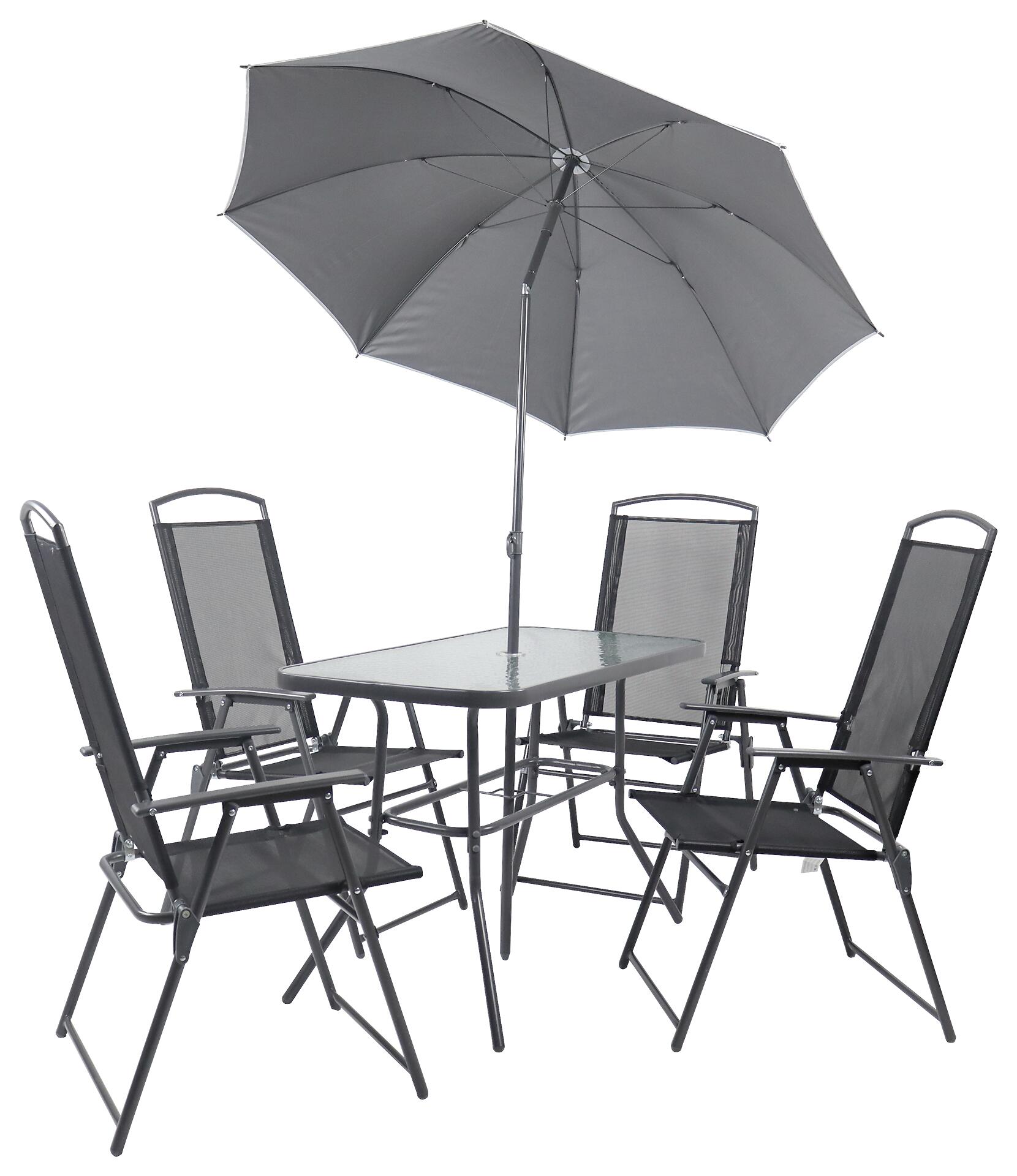 VCM Gartensitzgruppe anthrazit Stahl