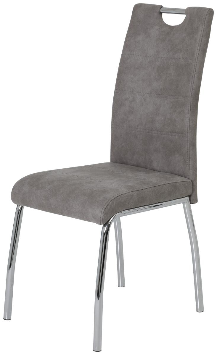 Stuhl Susi 2er Set grau Vintage Microfaser B/H/T: ca. 44x98x61 cm