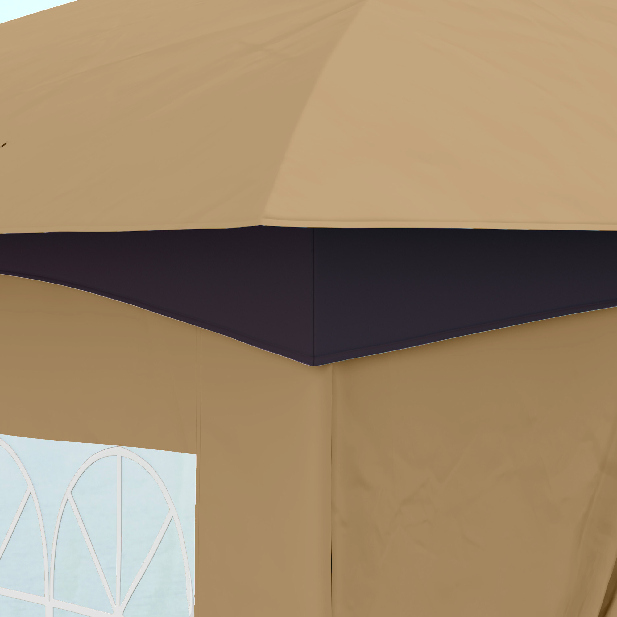 Outsunny Pavillon beige Polyester B/H/L: ca. 335x285x335 cm