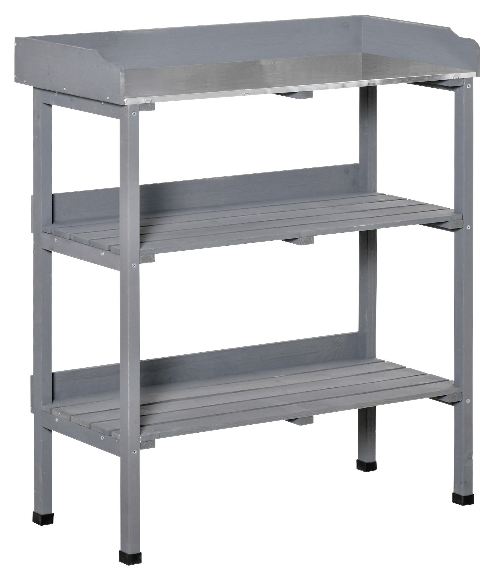 Outsunny Metall-Arbeitsfläche grau B/H/L: ca. 37x89x76 cm