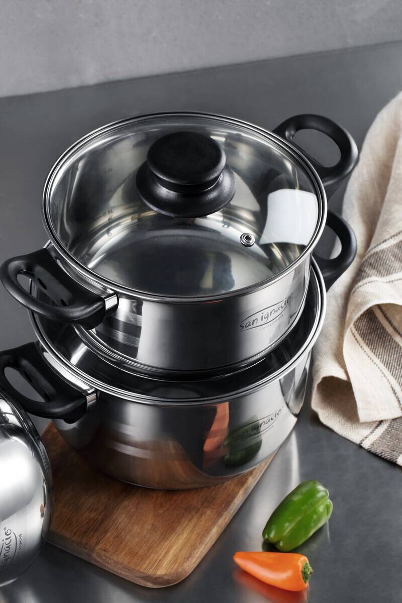 SAN IGNACIO Topfset TOLEDO silber Edelstahl 5 tlg.