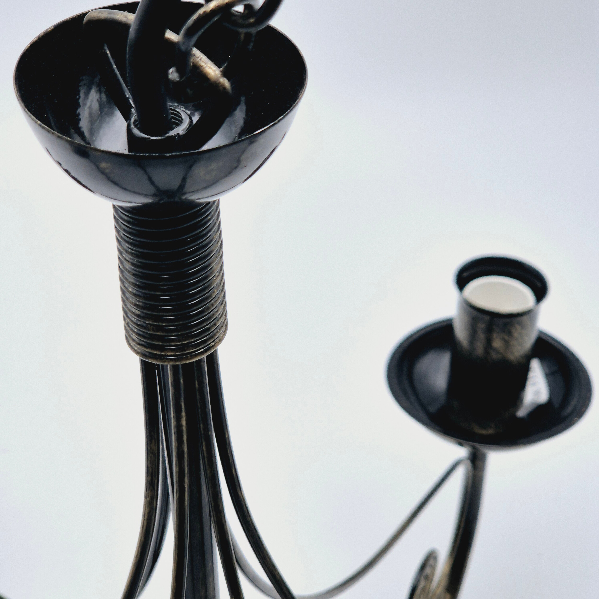 Lamkur Kronleuchter Donato schwarz Stahl B/H/L: ca. 57x72x57 cm E14 6 Brennstellen