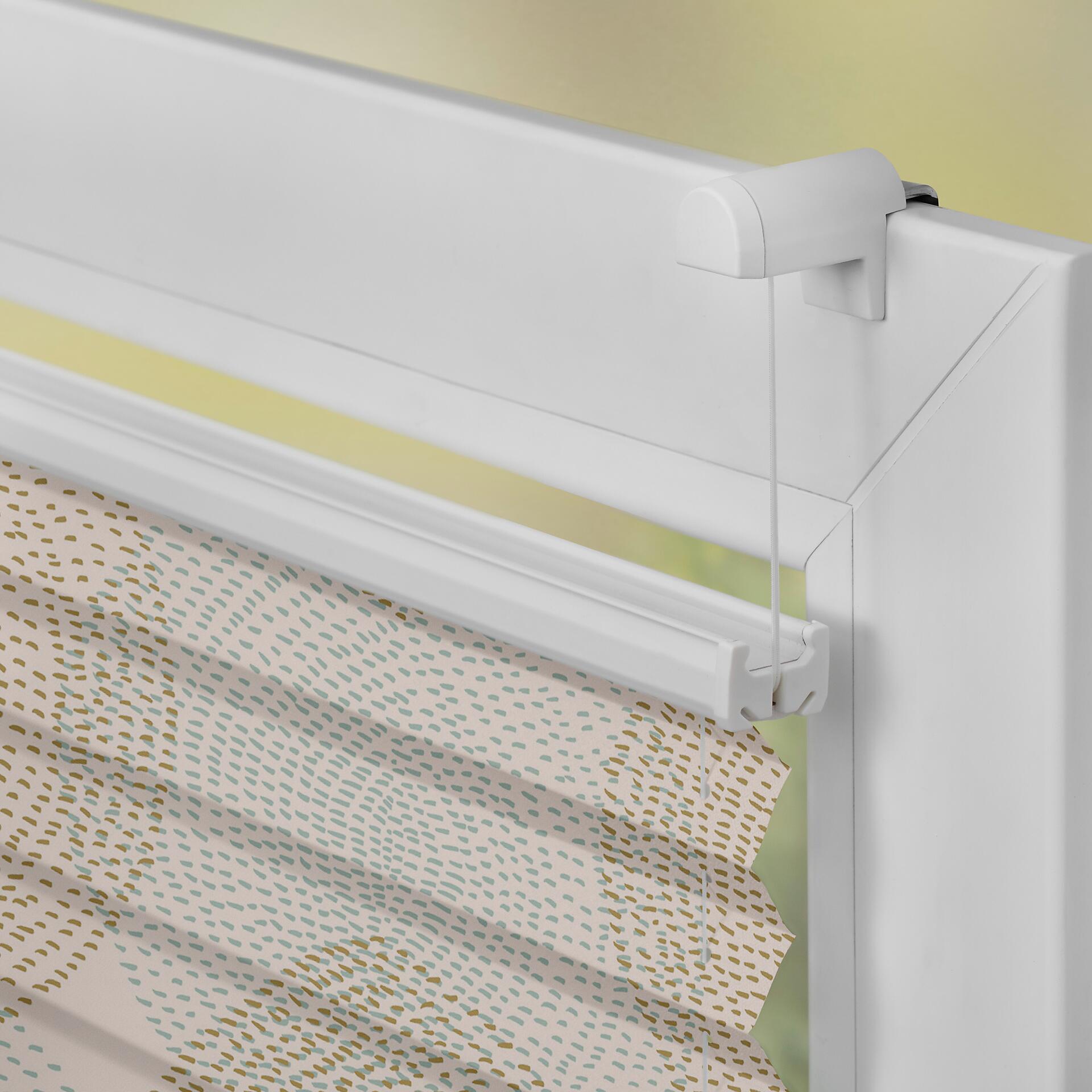 LICHTBLICK Spannplissee Stripy Boho Drop beige B/L: ca. 100x130 cm