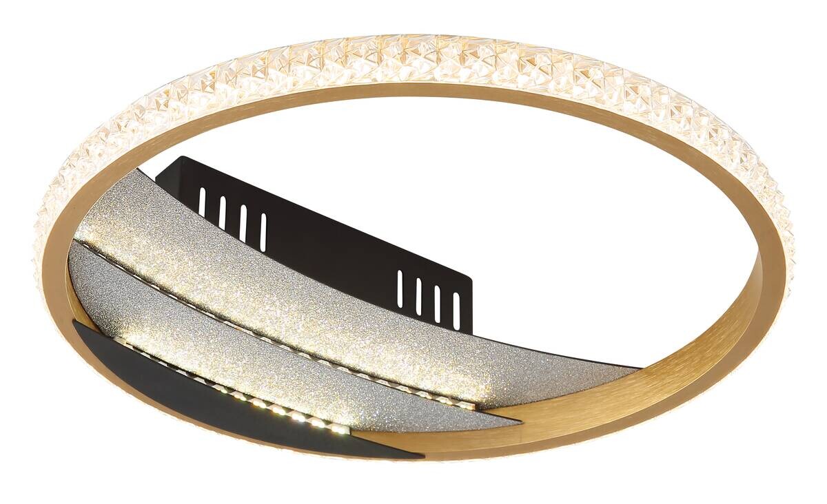 GLOBO Deckenleuchte klar schwarz gold Aluminium Metall Kunststoff H/D: ca. 6x29,5 cm 1 Brennstellen