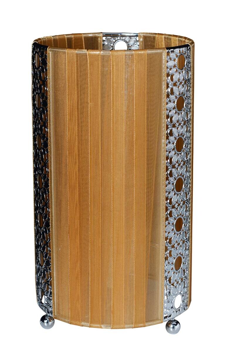 Näve Leuchten Tischleuchte braun Textil Metall Kunststoff B/H/T/D: ca. 12,5x23x12,5x12,5 cm E14 1 Brennstellen