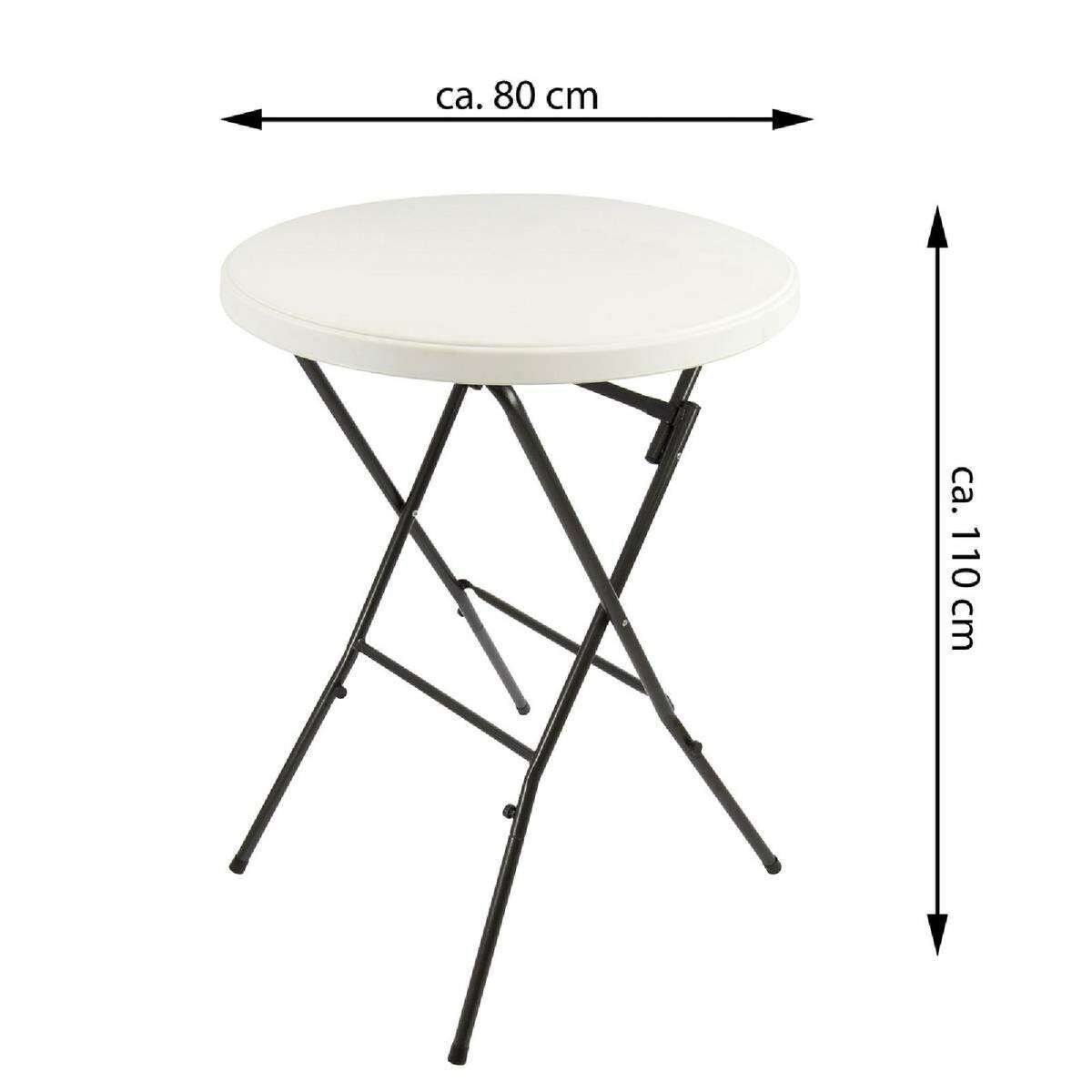 VCM Stehtisch weiß Kunststoff H/D: ca. 110x80 cm