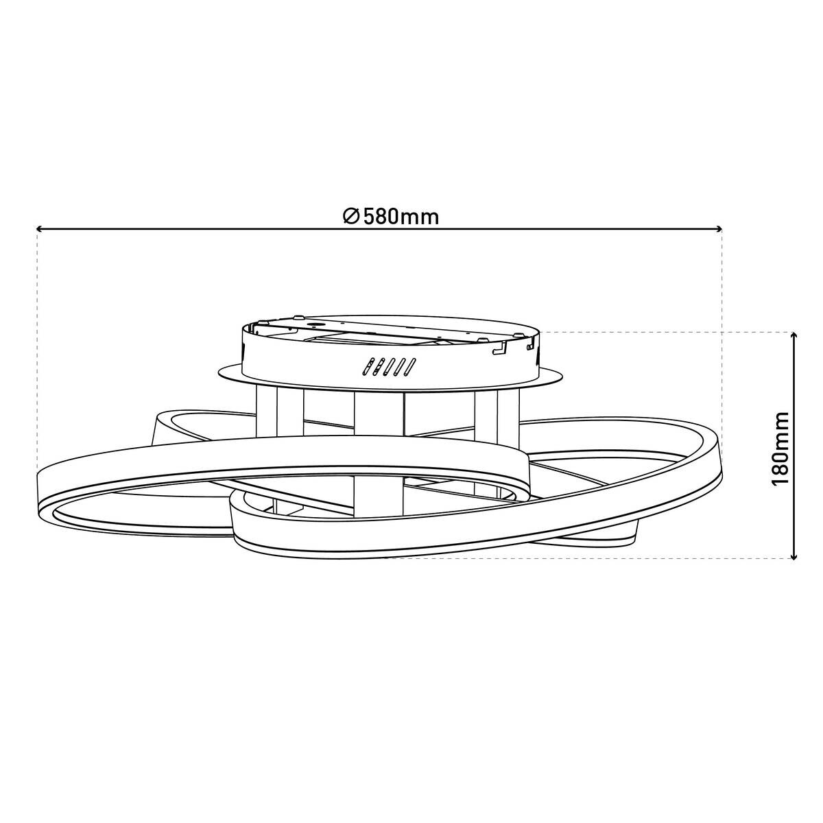 Näve Leuchten Deckenleuchte 1356260 Alu Metall Kunststoff B/H/T: ca. 58x18x58 cm null 1 Brennstellen