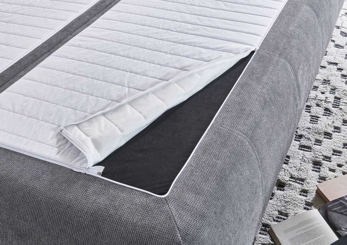 Schlafsofa grau Microfaser B/H/T: ca. 207x94x90 cm