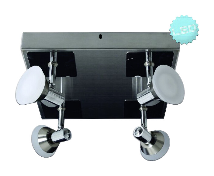 Näve Leuchten LED-Deckenleuchte NV1226942 Chrom Metall Glas B/H/T: ca. 28x13x28 cm 4 Brennstellen