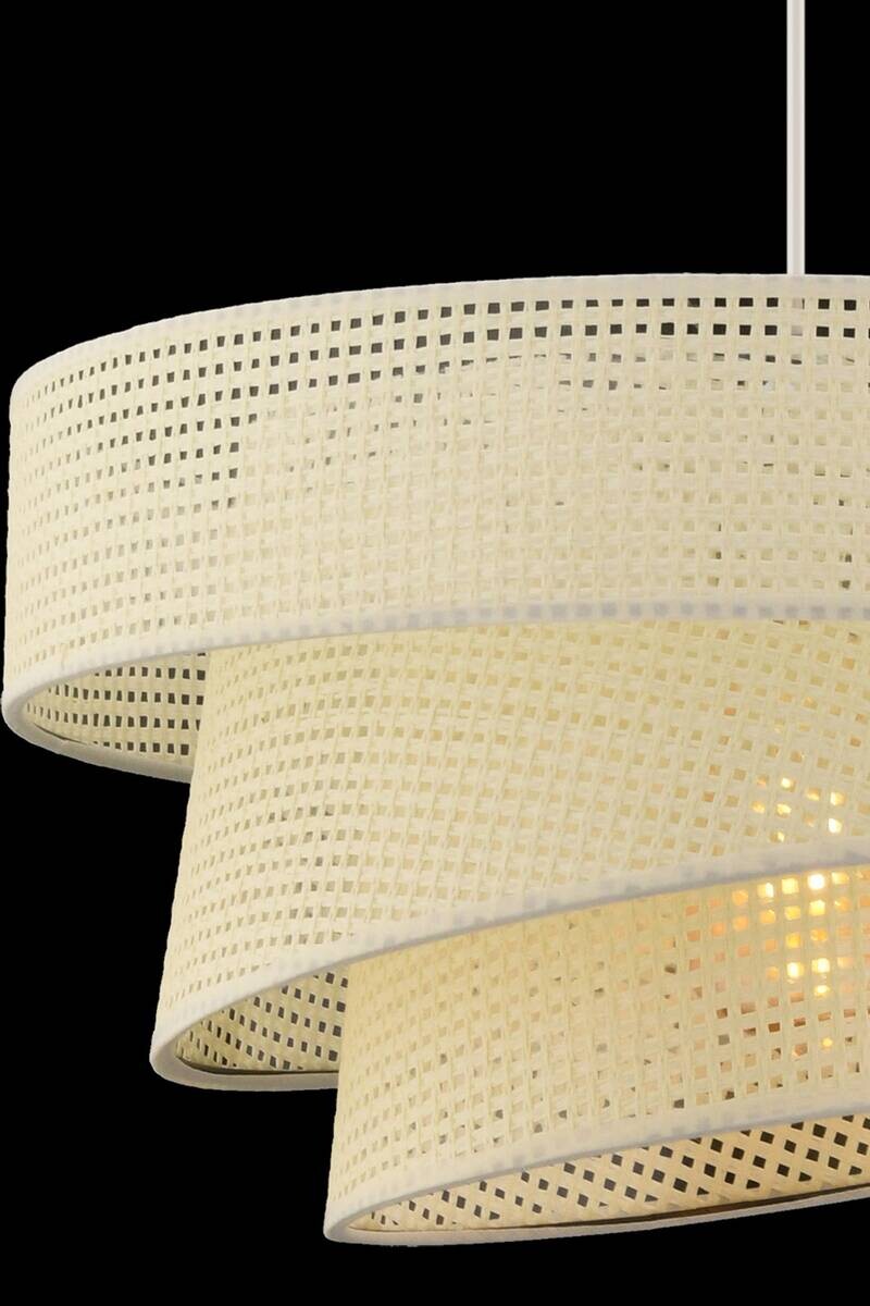 Opviq Pendelleuchte Couper weiß Metall Baumwolle B/H/L: ca. 40x72x40 cm E27 1 Brennstellen