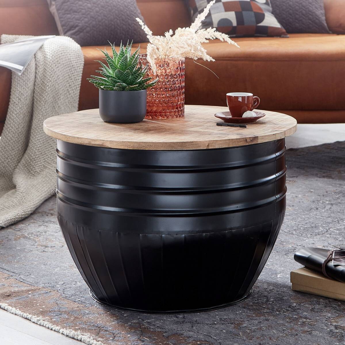 Wohnling Couchtisch schwarz B/H/T: ca. 60x41x60 cm