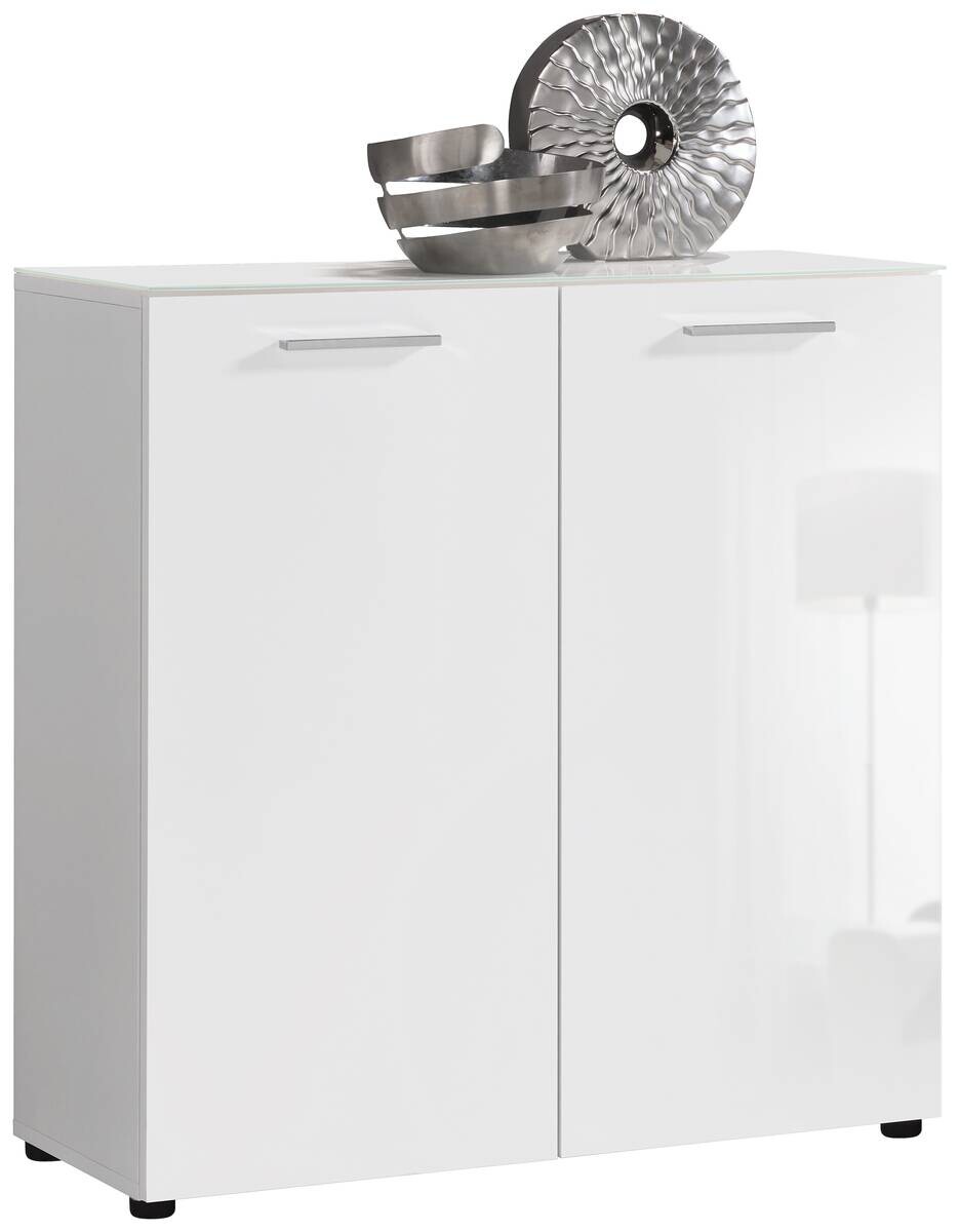 Kommode Rio weiß weiß glänzend B/H/T: ca. 80x83x35 cm