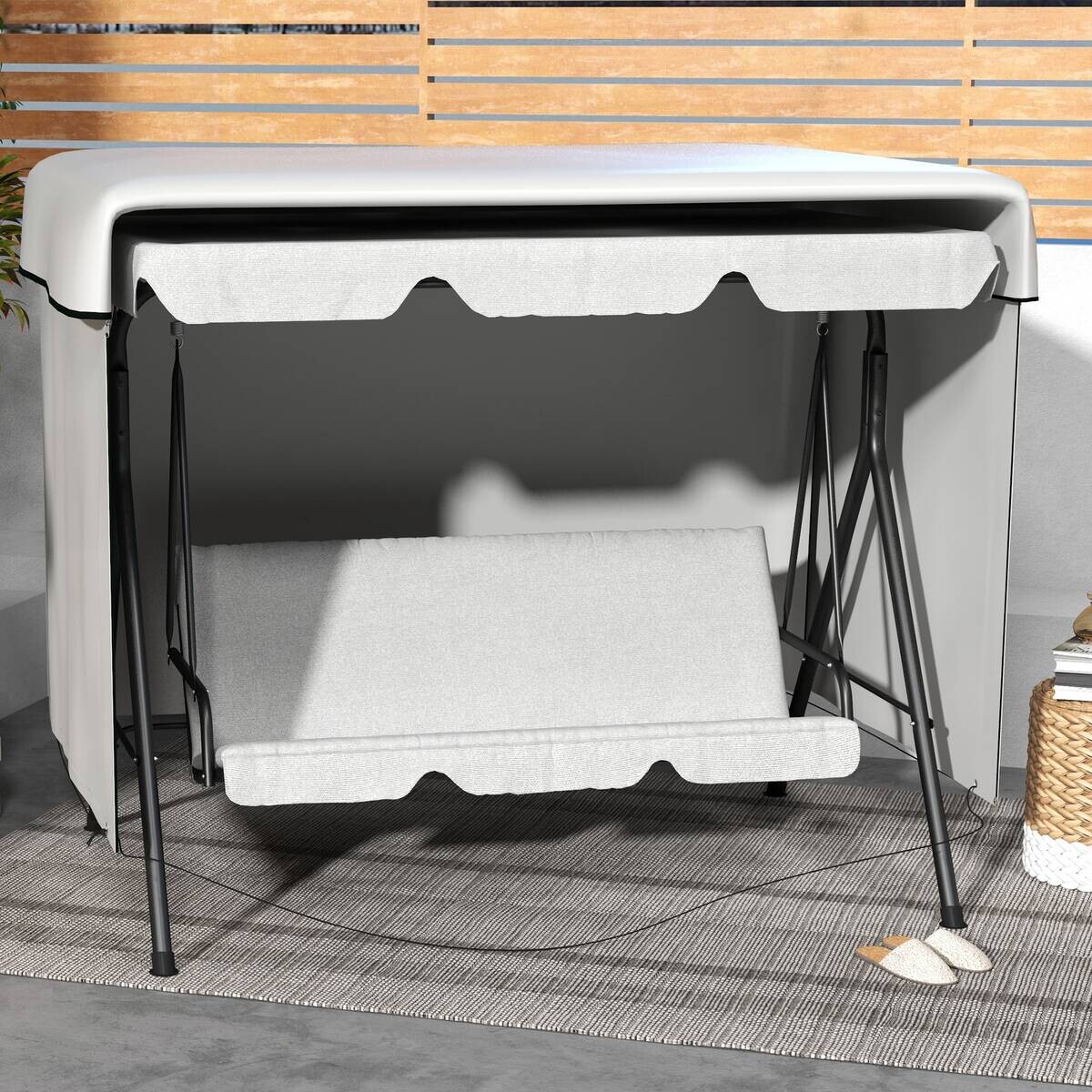 Outsunny Abdeckplane grau Polypropylen B/H/L: ca. 155x215x150 cm