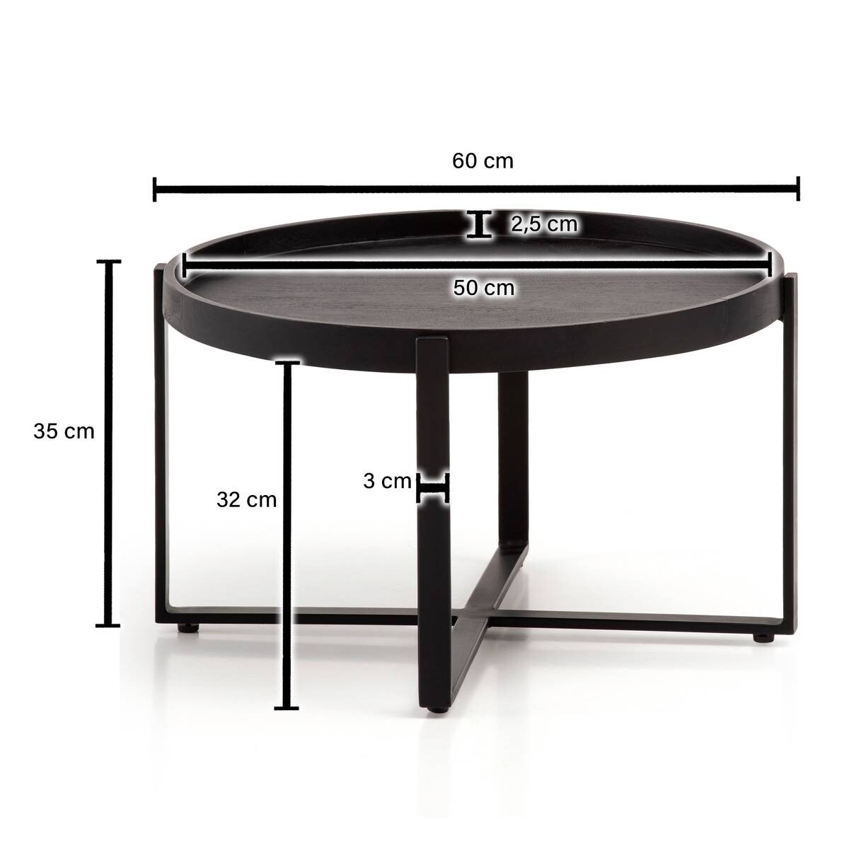 Wohnling Couchtisch B/H/T: ca. 60x35x60 cm