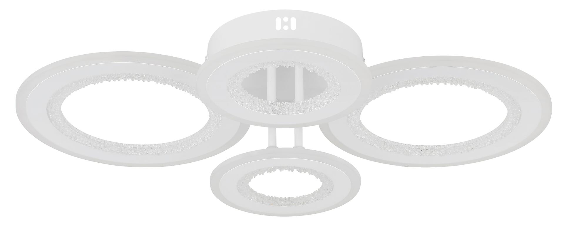 GLOBO LED-Deckenleuchte weiß klar Opal Kunststoff Metall B/H/L: ca. 42x12x59 cm 1 Brennstellen