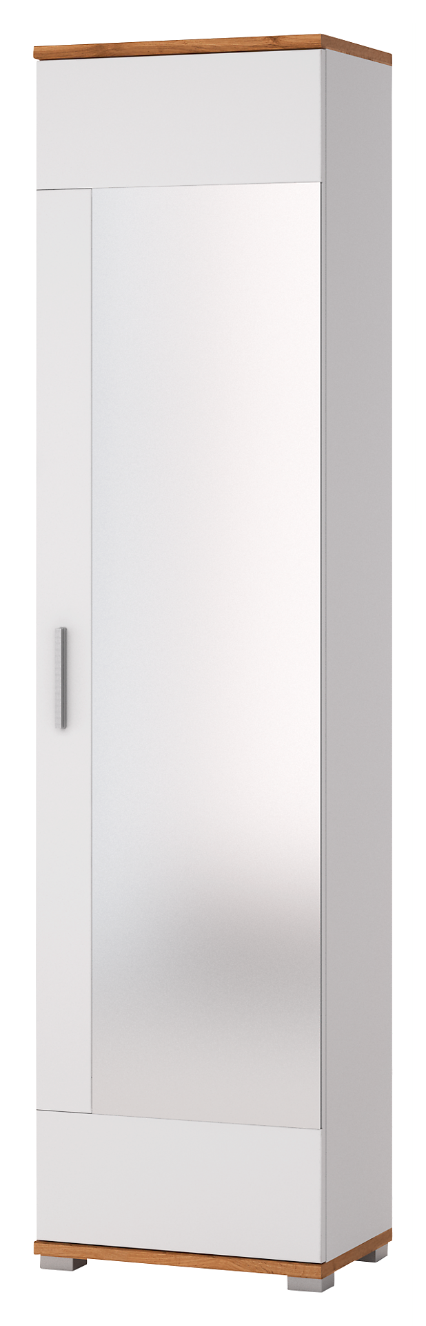 Garderobenschrank Hola Eiche Wotan Nachbildung weiß Hochglanz B/H/T: ca. 50x199x34 cm