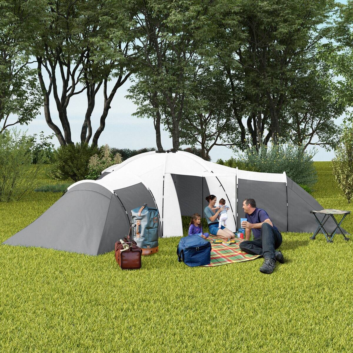 Outsunny Campingzelt B/H/L: ca. 615x225x615 cm