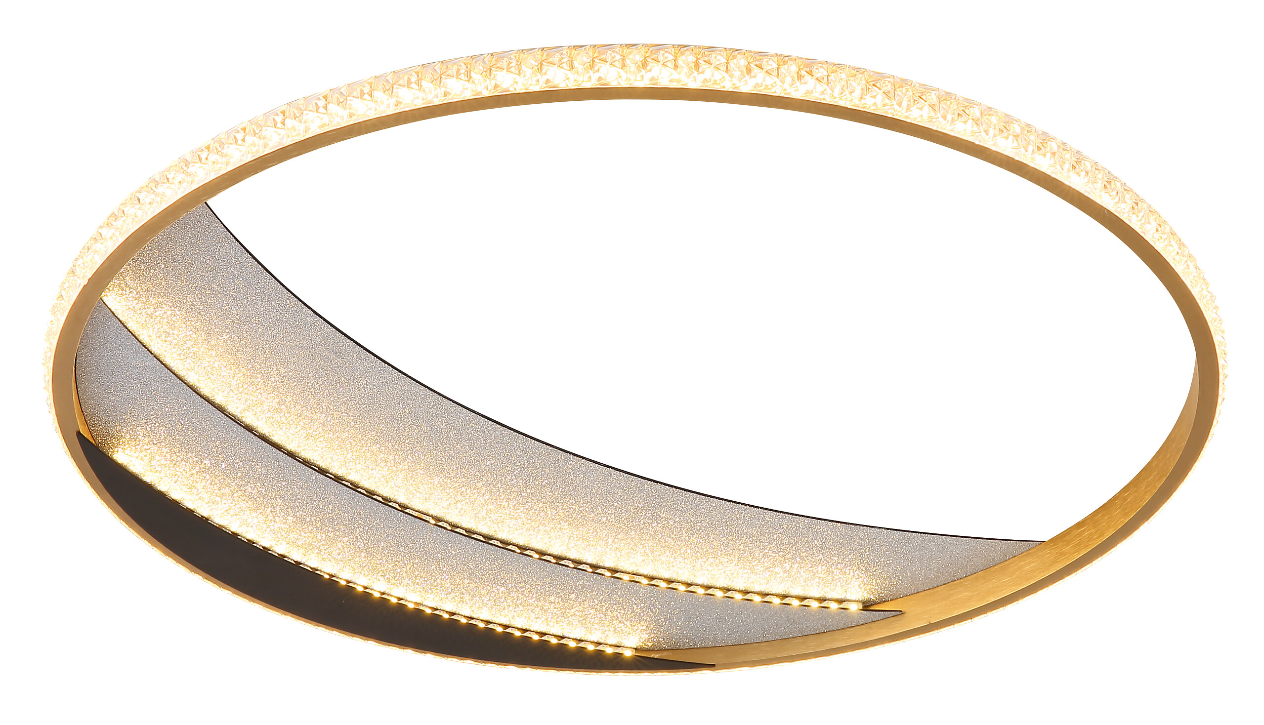 GLOBO Deckenleuchte gold klar schwarz Metall Kunststoff Aluminium H/D: ca. 6x52 cm 1 Brennstellen