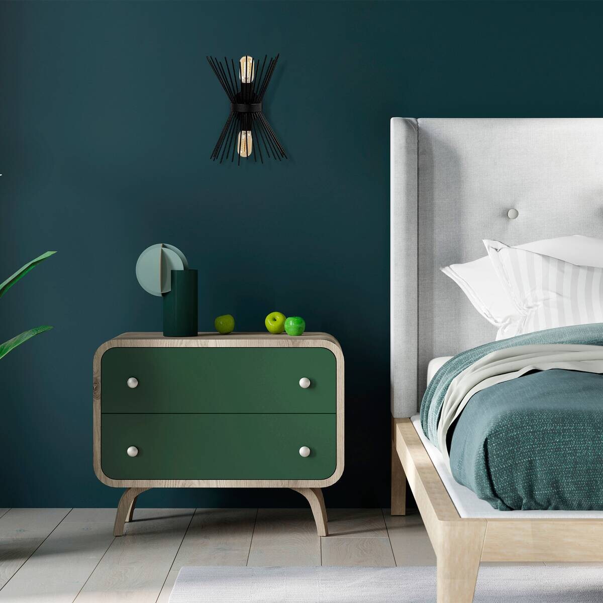 Opviq Wandleuchte Kirpi schwarz Metall B/H/T/L/D: ca. 16x33x16x23x12 cm E27 2 Brennstellen