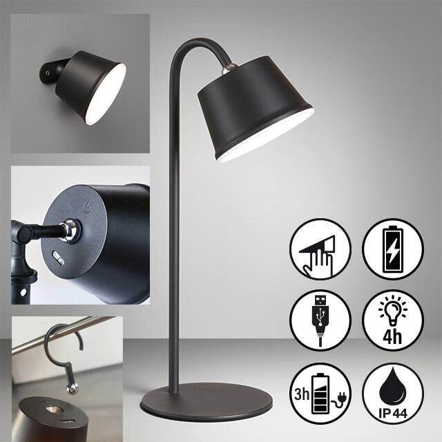 easy! by FHL Tischleuchte 850301 Voet schwarz Metall B/H: ca. 12x34 cm 1 Brennstellen