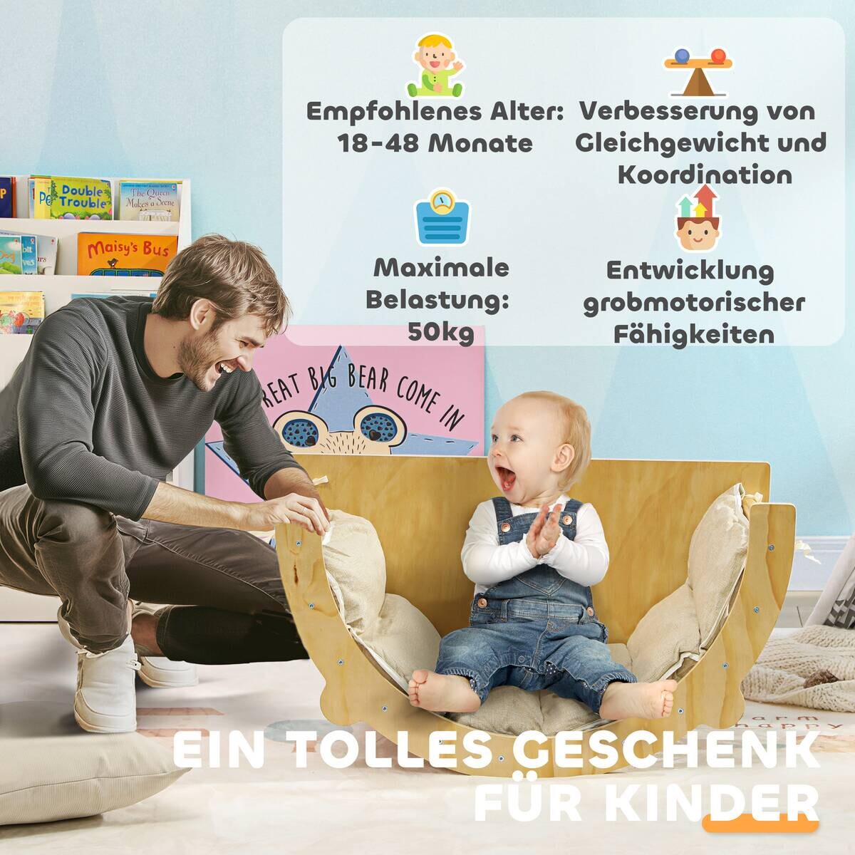 AIYAPLAY Klettergerüst natur B/H/L: ca. 52x50x90 cm