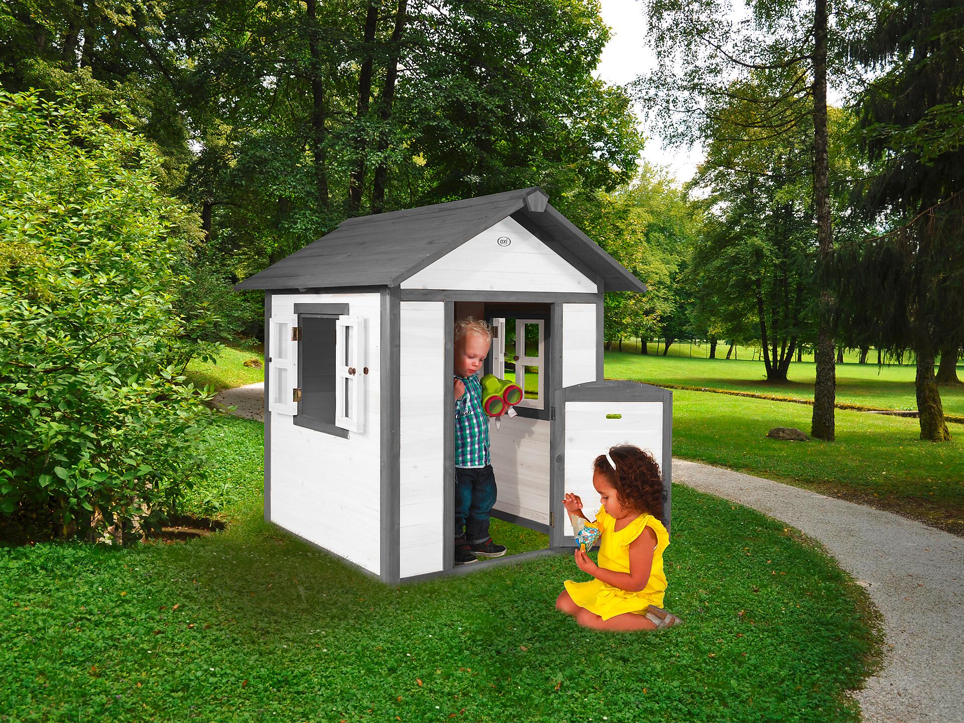 AXI Spielhaus Lodge grau B/H/T: ca. 111x133x135 cm