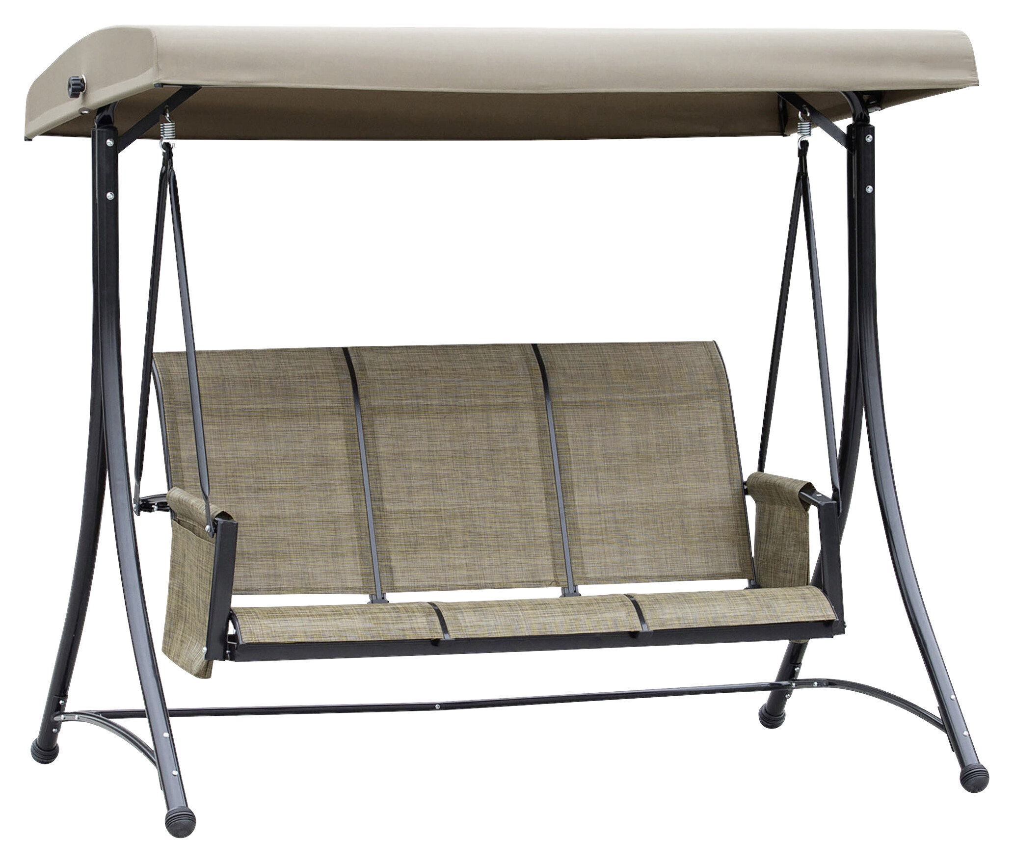 Outsunny Hollywoodschaukel braun Polyester B/H/L: ca. 128x172x196 cm