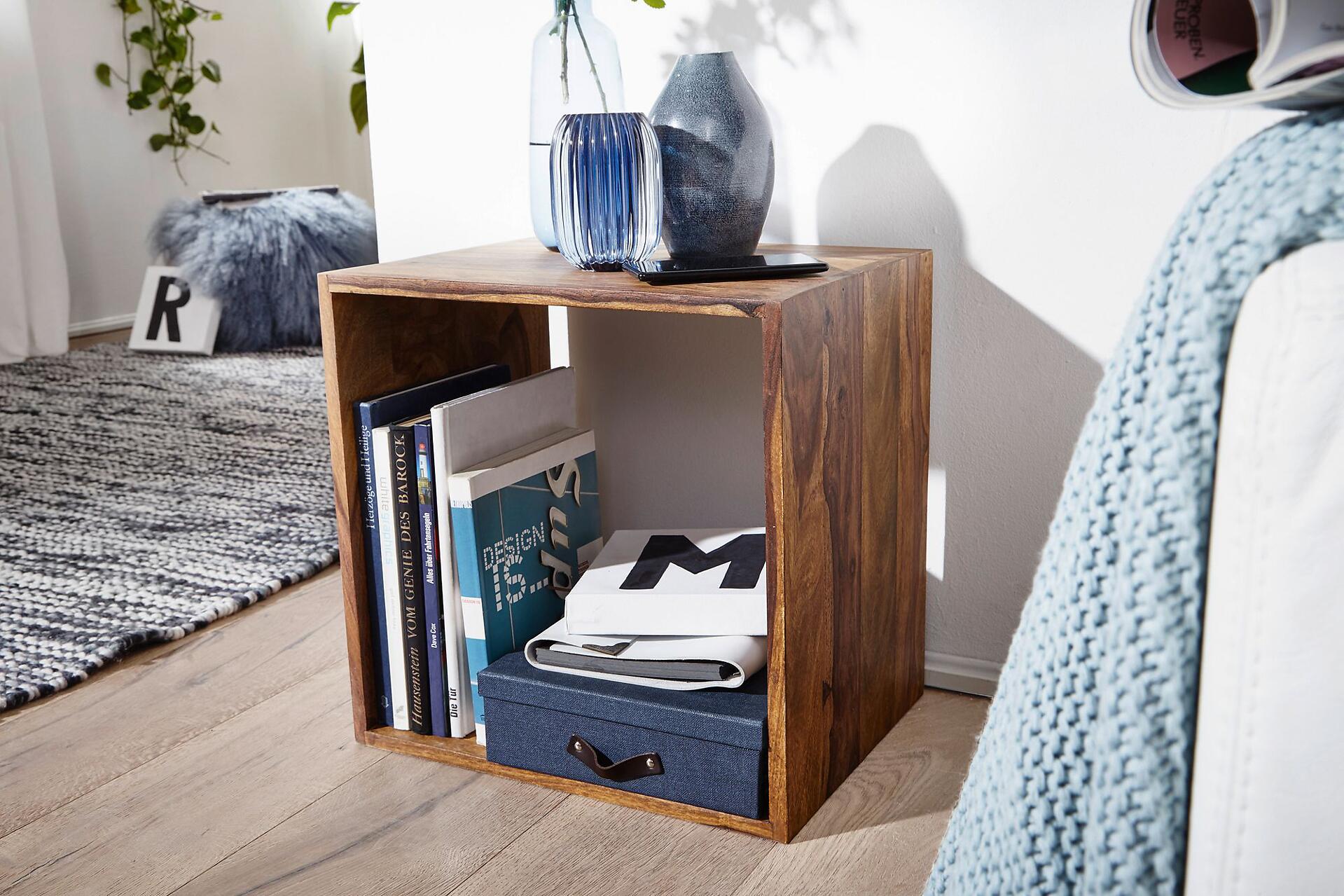 Beistelltisch natur Echtholz B/H/T: ca. 43,5x43,5x33 cm